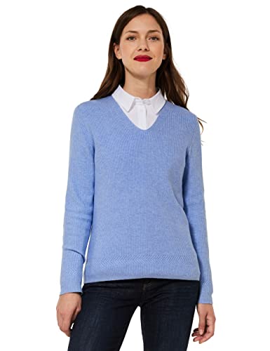 STREET ONE Damen A301873 Strickpullover, Cozy Blue Melange, 46 von Street One