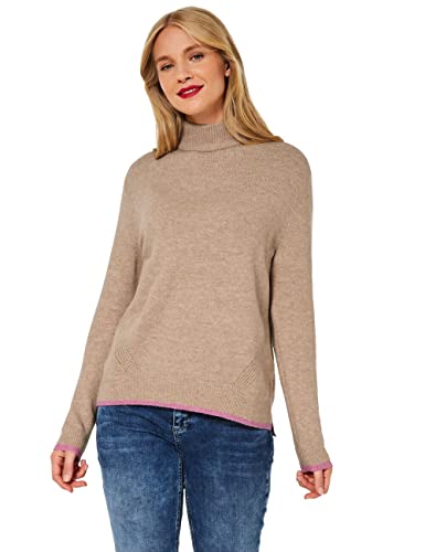 Street One Damen A302113 Strickpullover, Buff Sand Melange, 42 von Street One