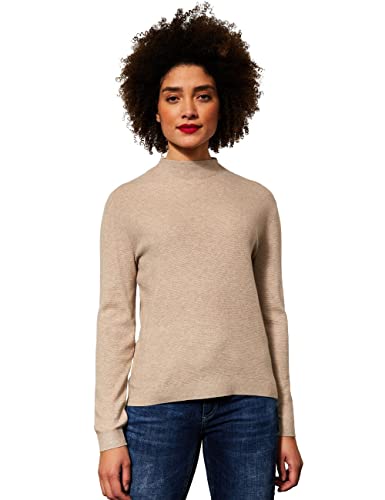 Street One Damen A302178 Strickpullover, Buff Sand Melange, 38 von Street One