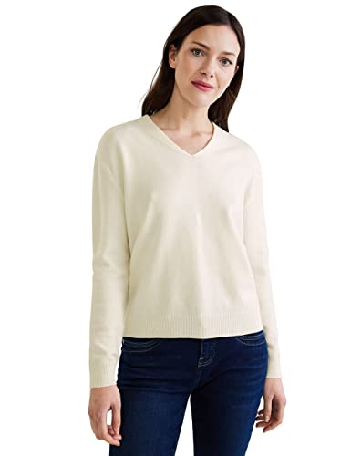 STREET ONE Damen A302266 Strickpullover, Lucid White Melange, 42 von STREET ONE