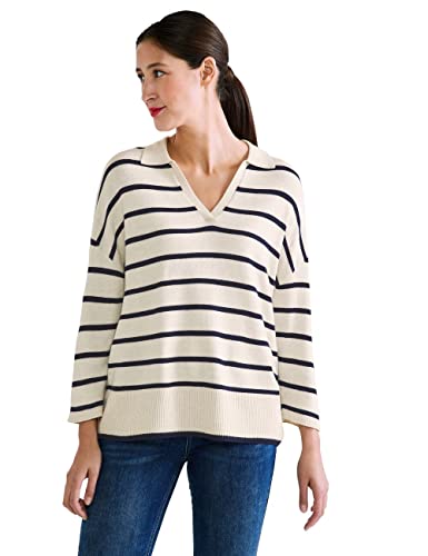 Street One Damen A302308 Streifenpullover, Deep Blue, 38 EU von STREET ONE