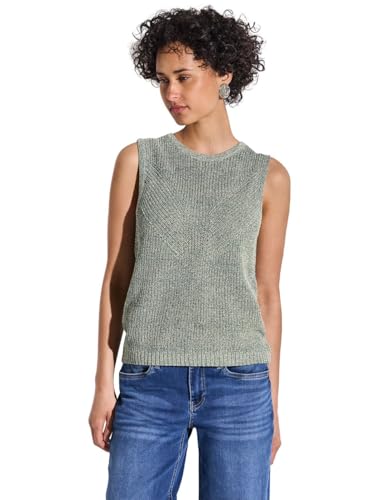 Street One Damen A303166 Schimmerndes Stricktop, Garden Green, 34 von Street One