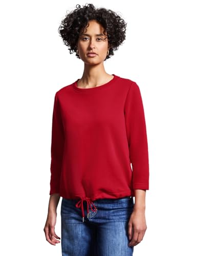 Street One Damen A303275 Sweatshirt in Unifarbe, Glory Red, 38 von Street One