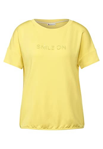 STREET ONE Damen A317816 Viskoseshirt T-Shirt, Merry Yellow, 38 von Street One