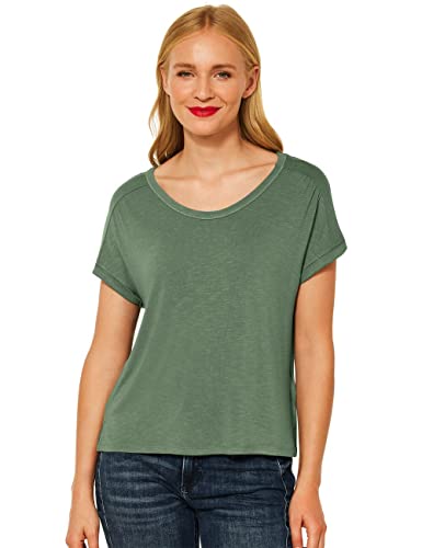 STREET ONE Damen A318477 Flammgarn T-Shirt, Novel Green, 36 von Street One