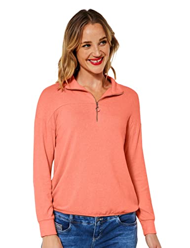 STREET ONE Damen A318490 Langarmshirt, Sunset Coral Melange, 44 von Street One