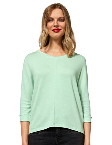 Street One Damen A318641 T-Shirt 3/4 Arm, Soft Clary Mint Melange, 46 von Street One