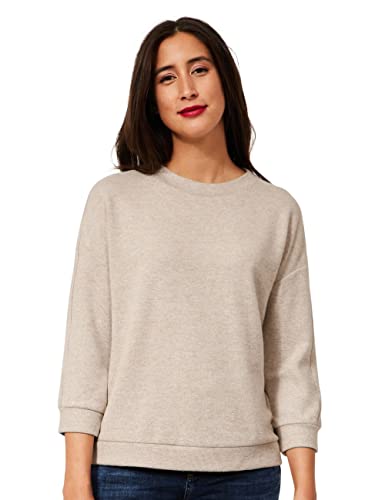 STREET ONE Damen A318796 T-Shirt, Buff Sand Melange, 46 von STREET ONE