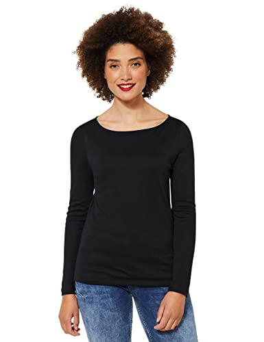 STREET ONE Damen Lanea Langarmshirt, Black, 38 von Street One