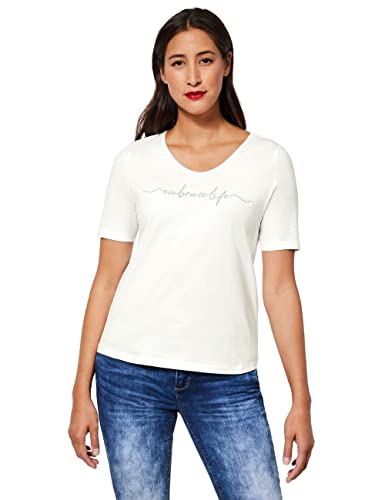 Street One Damen A318820 T-Shirt, Off White, 34 von Street One