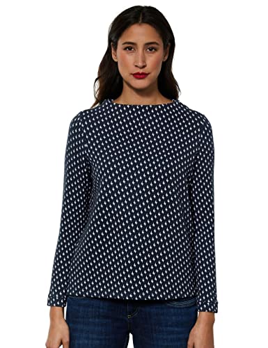 STREET ONE Damen A318986 Langarmshirt, deep Blue, 38 von Street One