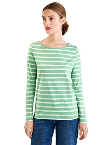 Street One Damen A319234 Streifenshirt, Light Brisk Green, 42 EU von Street One