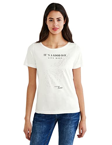 Street One Damen A319253 Kurzarmshirt, Off White, 38 EU von Street One