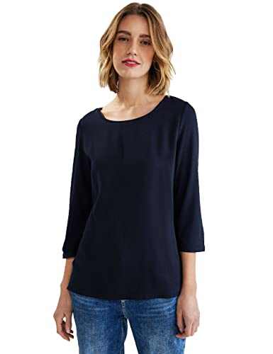 Street One Damen A319283 T Shirt 3 4 Arm, Deep Blue, 36 EU von Street One