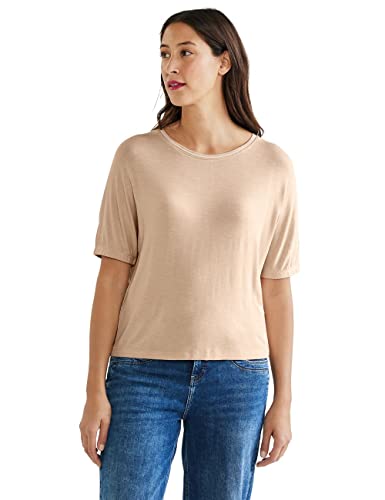 STREET ONE Damen A319409 Kurzarmshirt, Light Smooth Sand 01, 42 von Street One