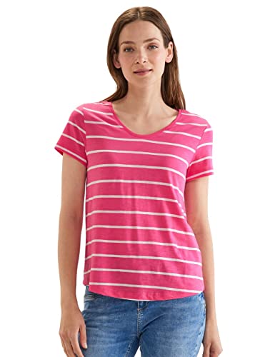 STREET ONE Damen A319481 Kurzarmshirt Flammgarn, Berry Rose, 40 EU von Street One