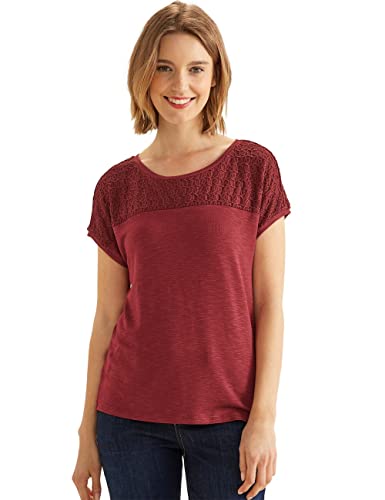 STREET ONE Damen A320006 Spitzenshirt, Foxy Red, 36 EU von Street One