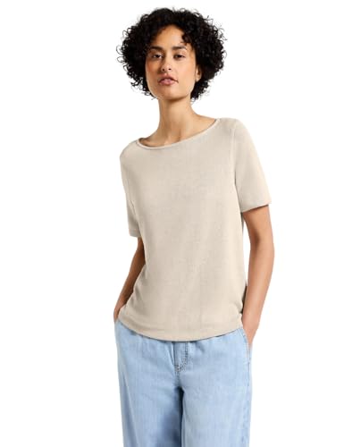 Street One Damen A322696 Strick-Look T-Shirt, Moonstone Sand, 44 von Street One