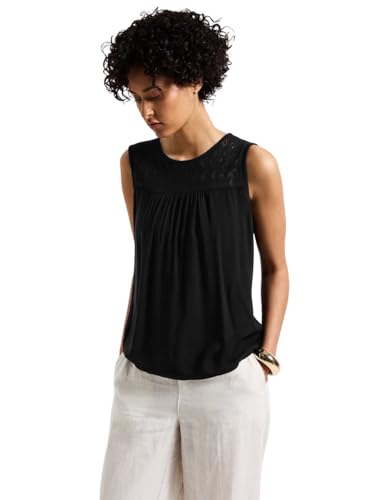 Street One Damen A323313 Top mit Ajourdetails, Schwarz, 36 von Street One
