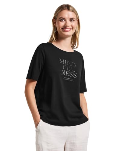 Street One Damen A323338 Softes Shirt mit Wording, Schwarz, 38 Street One Damen A323338 Softes Shirt mit Wording, Schwarz, 38 von Street One