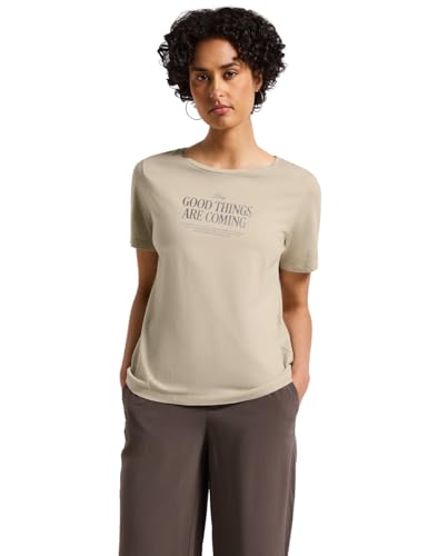 Street One Damen A323343 Washed-Look T-Shirt, Coastal Beige, 44 von Street One
