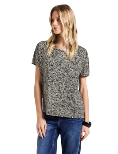 Street One Damen A323345 Shirt mit Leo-Muster, Cotton Cream, 42 von Street One