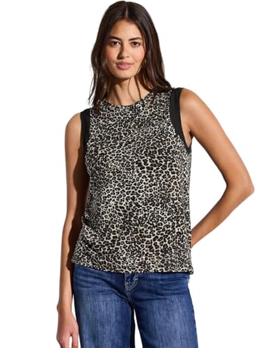 Street One Damen A323346 Leo-Top mit Chiffon-Details, Schwarz, 44 von Street One