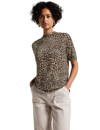 Street One Damen A323366 Leinen-Look Leo-Shirt, Schwarz, 40 Street One Damen A323366 Leinen-Look Leo-Shirt, Schwarz, 40 von Street One