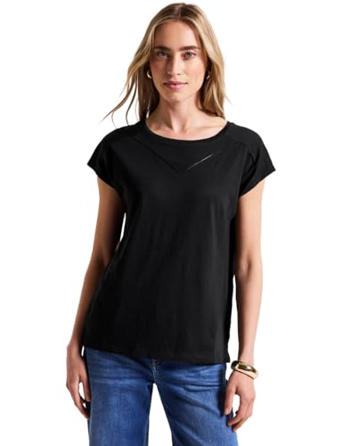 Street One Damen 3226375 Shirt mit Deko-Tape, Schwarz, 38 Street One Damen 3226375 Shirt mit Deko-Tape, Schwarz, 38 von Street One