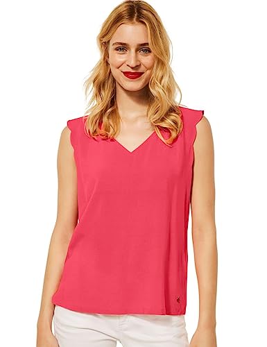 STREET ONE Damen A343328 Blusentop, Intense Coral, 42 von STREET ONE