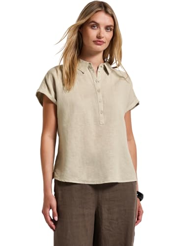 Street One Damen A345397 Leinenmix Hemdbluse, Moonstone Sand, 44 von Street One