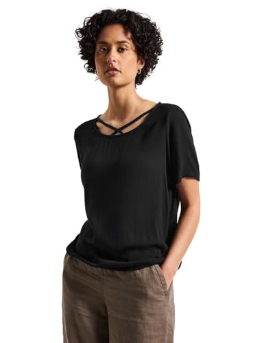 Street One Damen A345730 Blusenshirt mit Bänderdetail, Schwarz, 38 von Street One