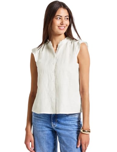 Street One Damen A345733 Leinenmix-Bluse mit Rüschen, Off White, 42 Street One Damen A345733 Leinenmix-Bluse mit Rüschen, Off White, 42 von Street One
