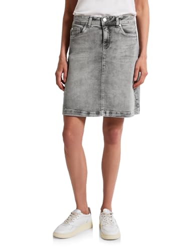Street One Damen A361721 Jeansrock mit Schmucksteinen, Light Grey Washed, 40 von Street One