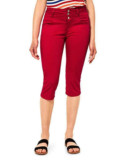 Street One Damen A375273 Caprihose, Cherry red, W34/L18 von Street One