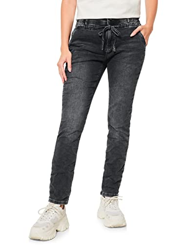 STREET ONE Damen A375586 Lässige Jeanshose, Black Knit Washed, W27/L30 von Street One