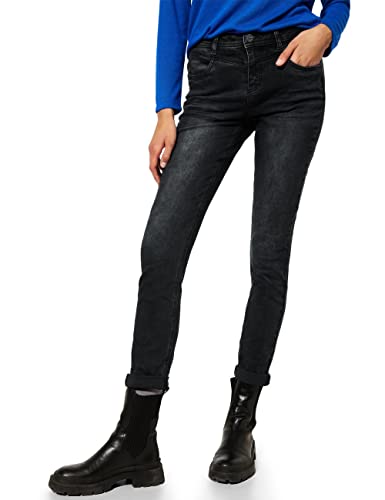 STREET ONE Damen A375797 Jeanshose High Waist, Black Washed, W25/L34 von Street One