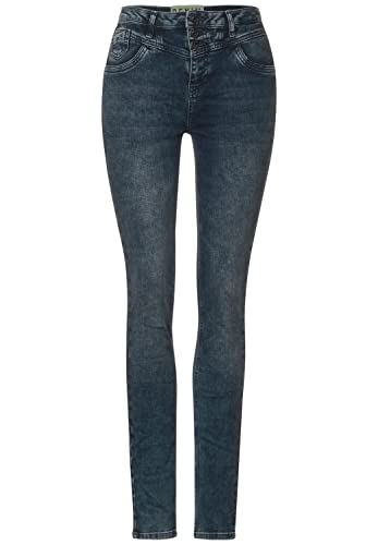 STREET ONE Damen A375883 Jeanshose Slim, deep Blue Black wash, W27/L32 von Street One