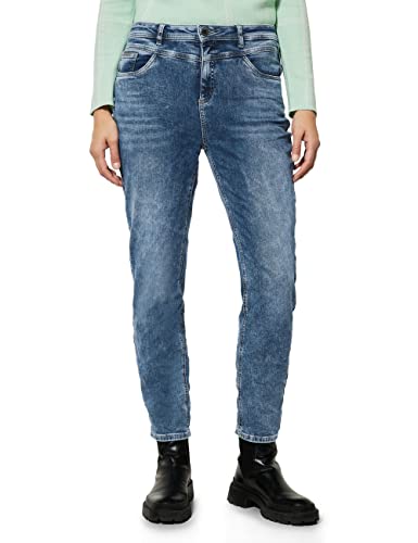 STREET ONE Damen A375886 Jeanshose Tapered, Blue Denim Random Washed, W29/L30 von Street One