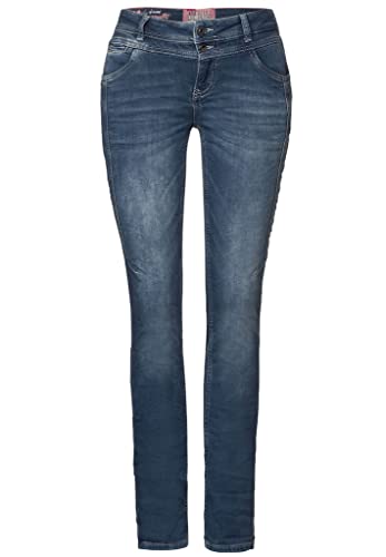 Street One Damen A375919 Jeanshose, Knitted mid Indigo wash, W32/L30 von Street One