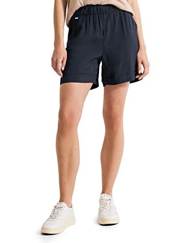 STREET ONE Damen A376627 Paperbag Shorts, Deep Blue, 36W EU von Street One