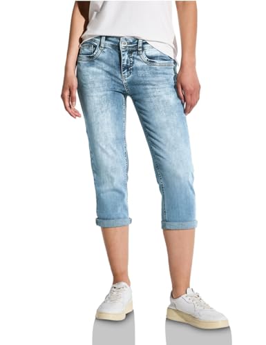 Street One Damen A378561 3/4 Jeans mit Glitzer-Detail, Medium Blue Random Acid, 27 Street One Damen A378561 3/4 Jeans mit Glitzer-Detail, Medium Blue Random Acid, 27 von Street One