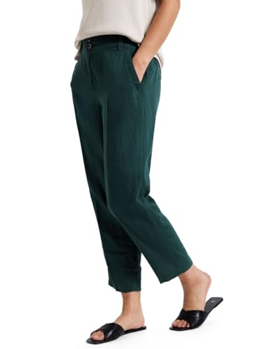 Street One Damen A378743 Leinen-Chino im Casual Fit, Dark Garden Green, 46 Street One Damen A378743 Leinen-Chino im Casual Fit, Dark Garden Green, 46 von Street One
