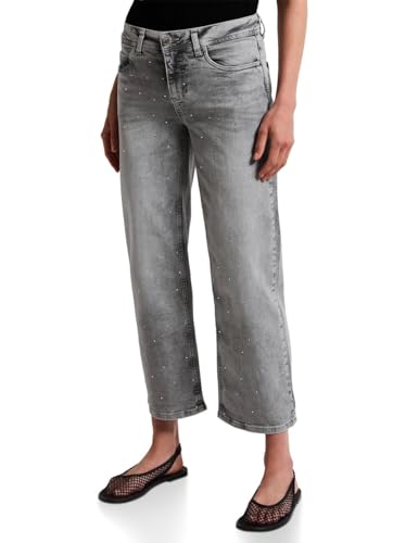 Street One Damen A379175 Jeans mit Schmucksteinen, Light Grey Washed, 33 von Street One