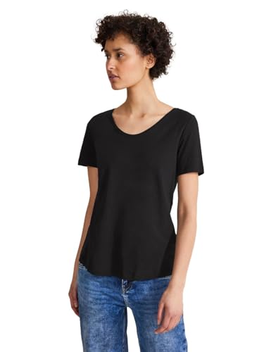 Street One Damen Basic Kurzarmshirt Schwarz 40 von Street One