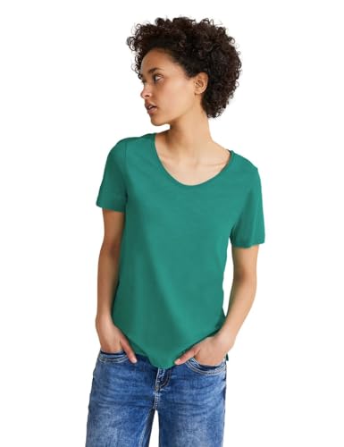 Street One Damen Basic Kurzarmshirt intense aqua 36 von Street One