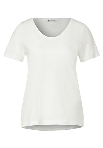 Street One Damen Basic Kurzarmshirt off white 40 von Street One