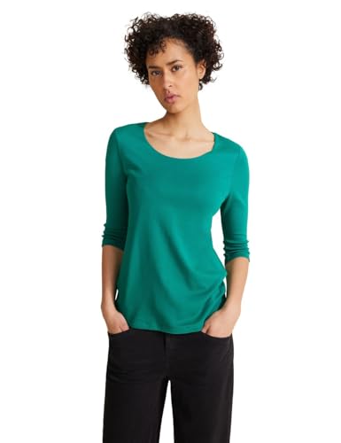 Street One Damen Basic T-Shirt mit 3/4 Arm intense aqua 36 von Street One