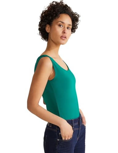 Street One Damen Basic Top in Unifarbe intense aqua 38 von Street One