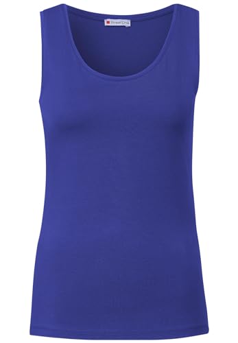 Street One Damen Basic Top in Unifarbe intense royal blue 40 von Street One